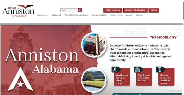 Security scan screenshot of https://annistonal.gov/