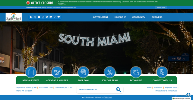 Security scan screenshot of https://www.southmiamifl.gov/