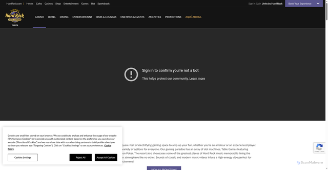 Security scan screenshot of https://casino.hardrock.com/tampa/casino