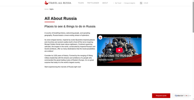 Security scan screenshot of https://www.travelallrussia.com/russia