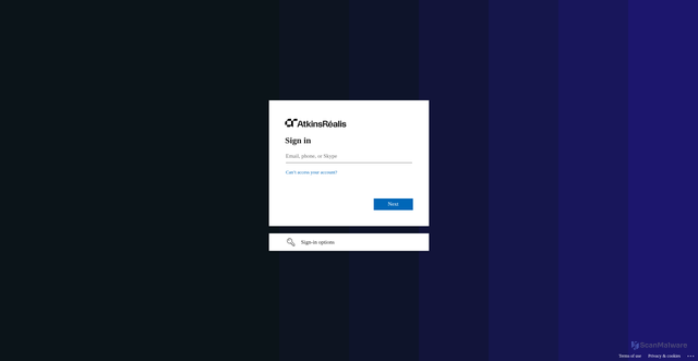 Security scan screenshot of https://atkins-my.sharepoint.com
