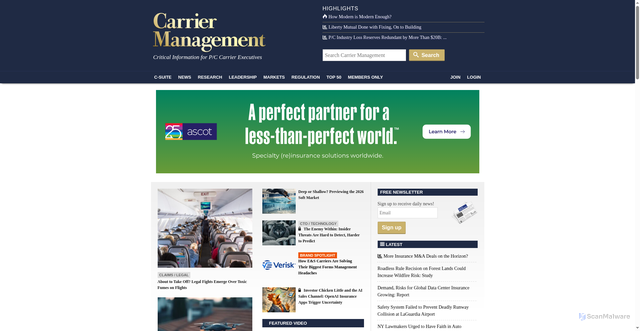 Security scan screenshot of https://carriermanagement.com