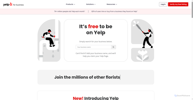 Security scan screenshot of https://business.yelp.com