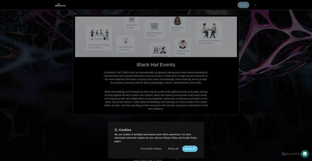 Security scan screenshot of https://attend.blackhatevents.virtual.informatech.com/