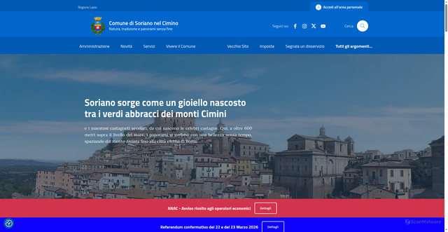 Security scan screenshot of https://comune.sorianonelcimino.vt.it/