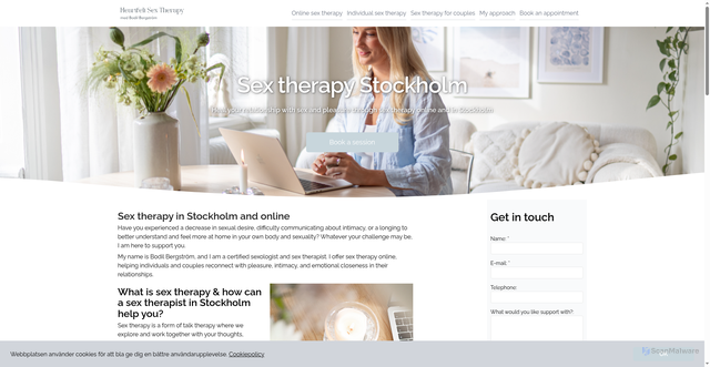 Security scan screenshot of https://sextherapystockholm.se