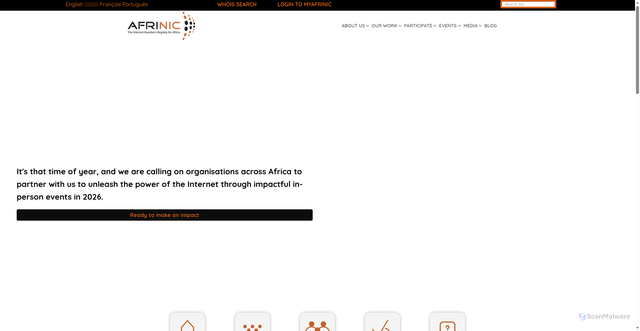 Security scan screenshot of https://afrinic.net