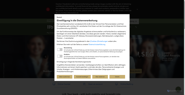Security scan screenshot of https://llb.li/