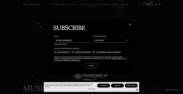 Security scan screenshot of https://www.jonbatiste.com/