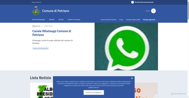Security scan screenshot of https://comune.petriano.pu.it/