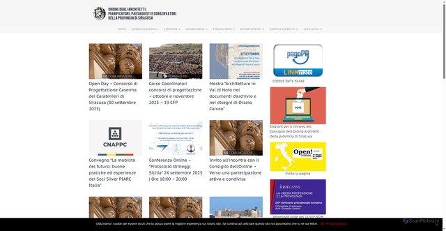 Security scan screenshot of https://www.architettippcsr.it/