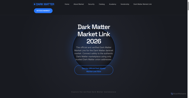Security scan screenshot of https://darkmatter-market-link.club/