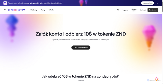Security scan screenshot of https://zondacrypto.com