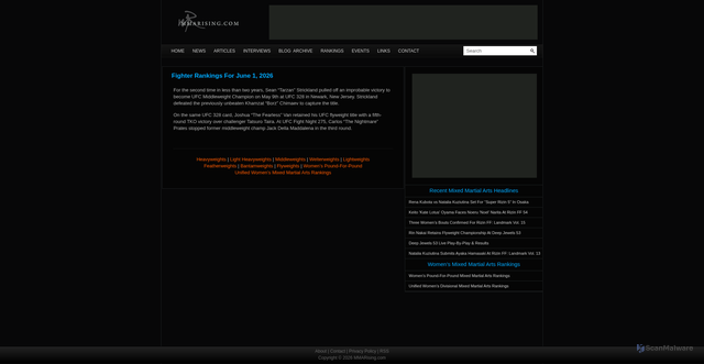 Security scan screenshot of https://www.mmarising.com/rankings/
