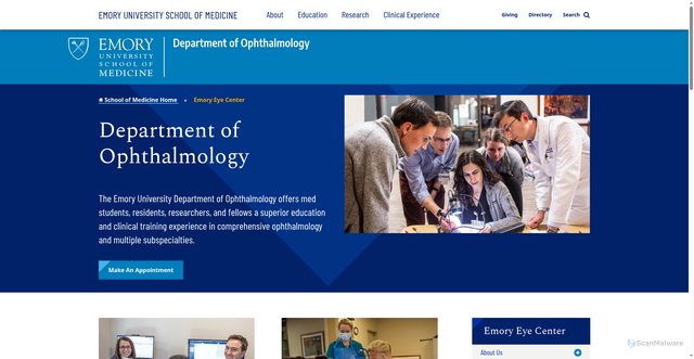 Security scan screenshot of https://eyecenter.emory.edu