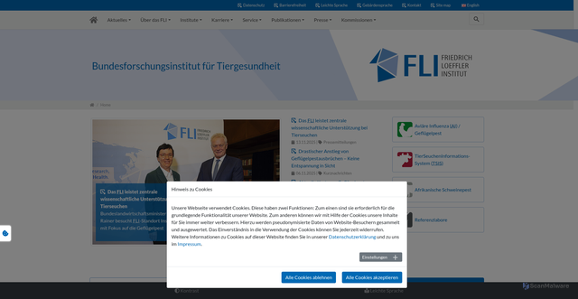 Security scan screenshot of https://www.fli.de/de/startseite