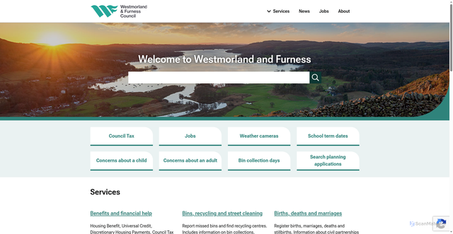 Security scan screenshot of https://westmorlandandfurness.gov.uk