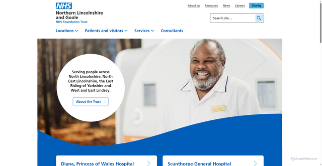 Security scan screenshot of http://www.nlg.nhs.uk/