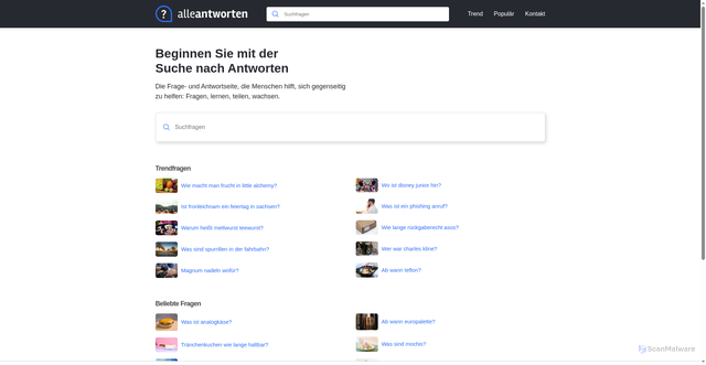 Security scan screenshot of https://alleantworten.de