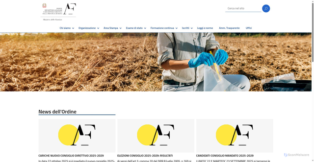 Security scan screenshot of https://ordinesiena.conaf.it/