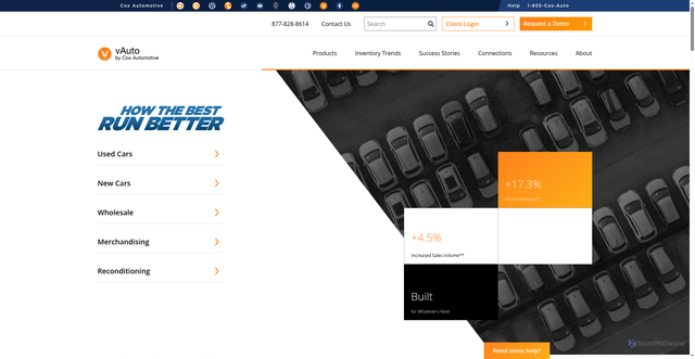 Security scan screenshot of https://vauto.com