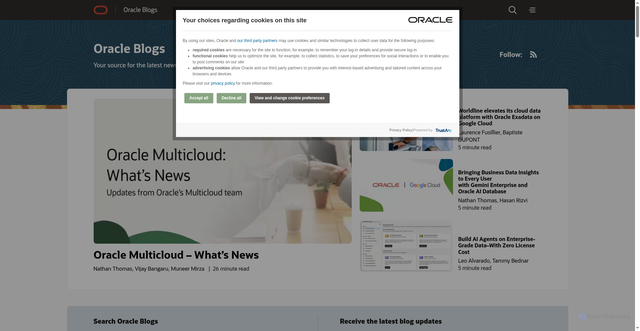 Security scan screenshot of https://blogs.oracle.com