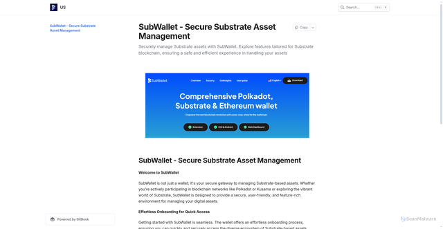 Security scan screenshot of https://subwletus.gitbook.io/us/