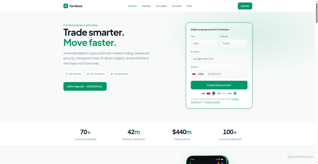 Security scan screenshot of https://www.fyndexiasi.com/