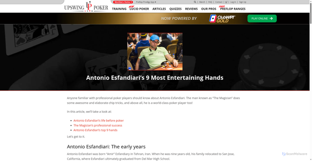 Security scan screenshot of https://upswingpoker.com/10-hands-magician-antonio-esfandiari/