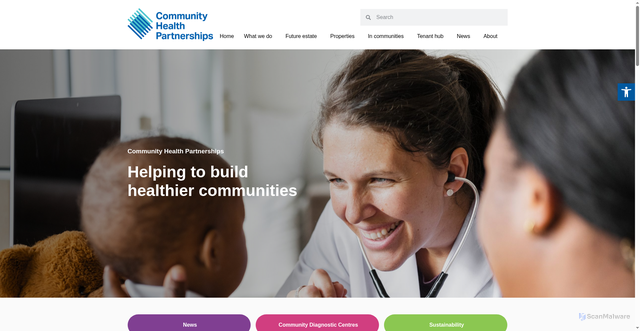 Security scan screenshot of https://communityhealthpartnerships.co.uk/