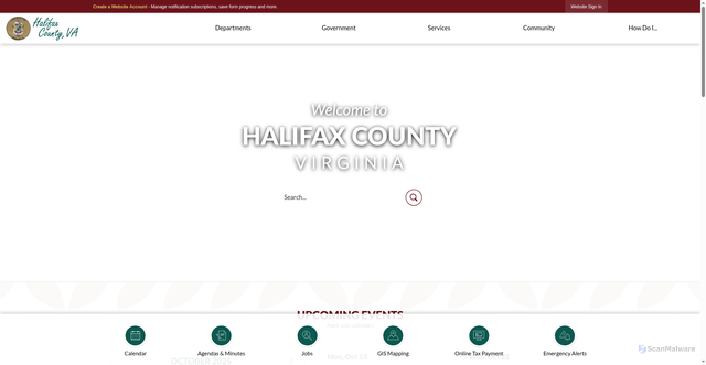 Security scan screenshot of https://halifaxcountyva.gov/
