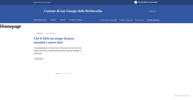 Security scan screenshot of https://comune.sangiorgiodellarichinvelda.pn.it/