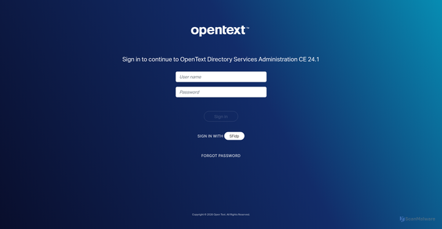 Security scan screenshot of https://otds.g051.opentext.cloud