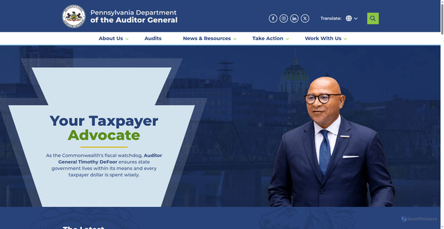 Security scan screenshot of https://www.paauditor.gov/