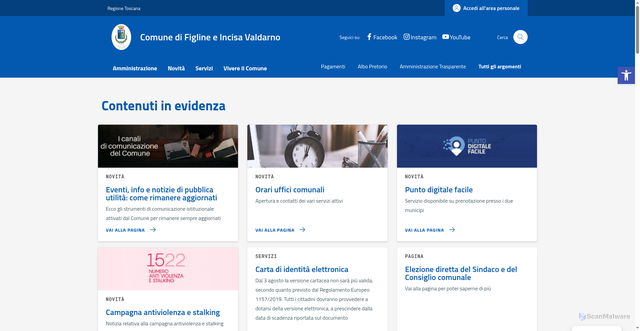 Security scan screenshot of https://www.comunefiv.it