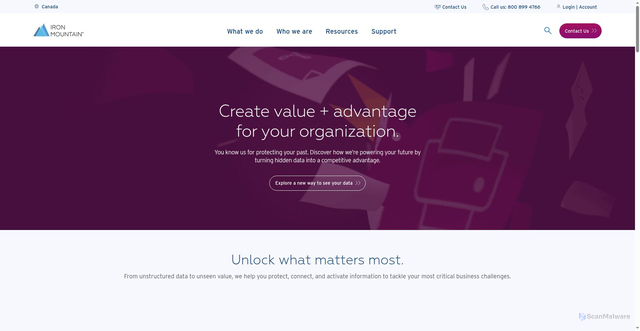 Security scan screenshot of https://ironmountain.ca