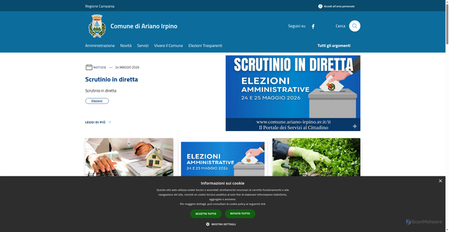 Security scan screenshot of https://www.comunediariano.it