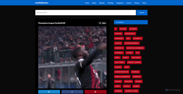 Security scan screenshot of https://bulkspoon.com/champions-league-football-gif-35/
