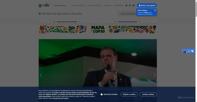 Security scan screenshot of https://www.agricultura.gov.br/