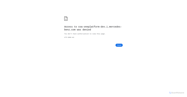 Security scan screenshot of https://coa-oneplatform-dev.i.mercedes-benz.com