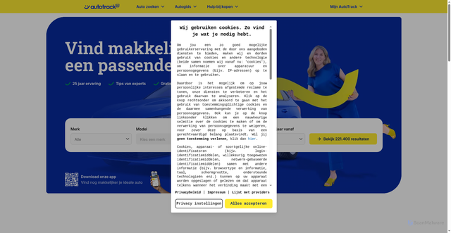 Security scan screenshot of https://autotrack.nl