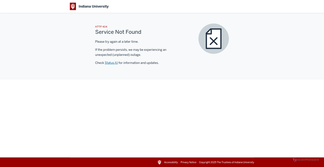 Security scan screenshot of https://sitehost.iu.edu