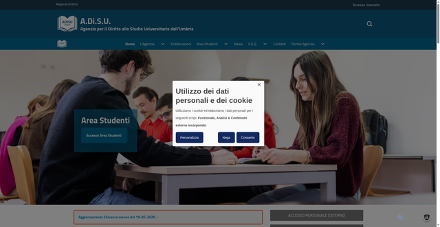 Security scan screenshot of https://www.adisu.umbria.it