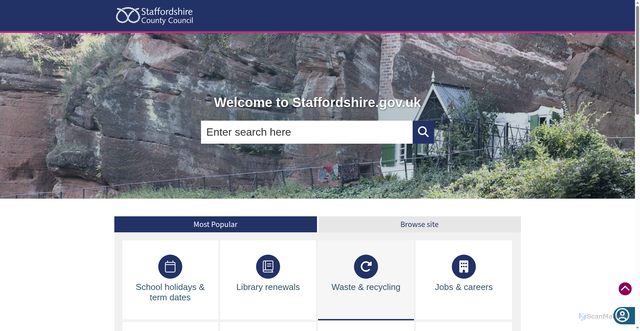 Security scan screenshot of https://www.staffordshire.gov.uk/Homepage.aspx