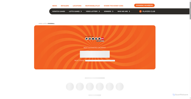 Security scan screenshot of https://lottery.sd.gov/game/powerball-power-play/