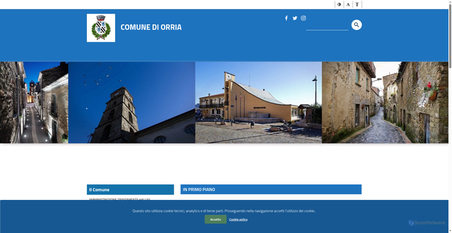 Security scan screenshot of https://www.comune.orria.sa.it/