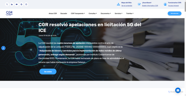 Security scan screenshot of https://www.cgr.go.cr