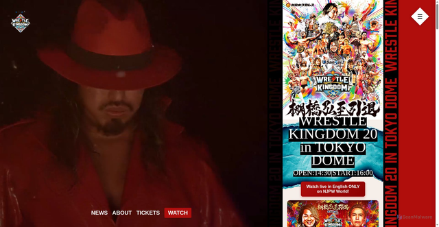 Security scan screenshot of https://wrestlekingdom.njpw.co.jp/en/