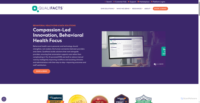 Security scan screenshot of https://www.qualifacts.com