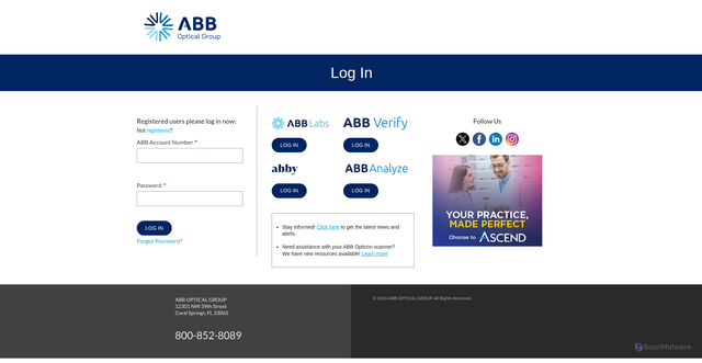 Security scan screenshot of https://secure.abbconcise.com